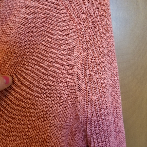 Coral pink open cardigan, Ann Taylor Loft - Picture 2 of 6